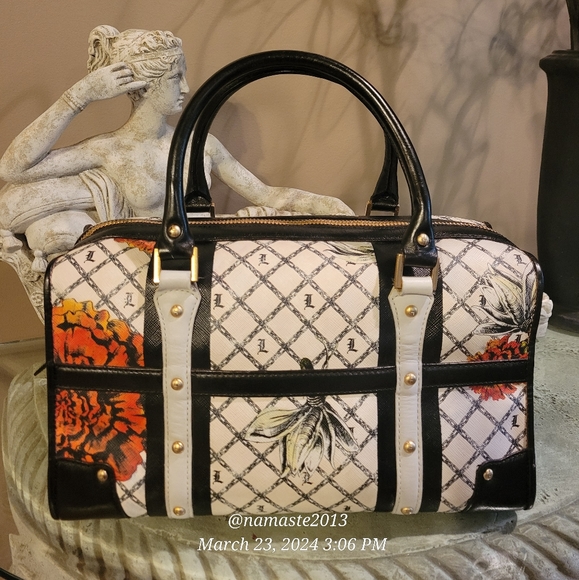 L.A.M.B. by Gwen Stefani Marigold Satchel Leather Luxury Designer Handbag #743 - Picture 2 of 13